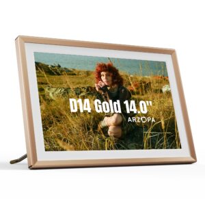 ARZOPA D14 14" Wi-Fi digitális képkeret, FHD IPS érintőképernyő, 32 GB, pezsgőarany
