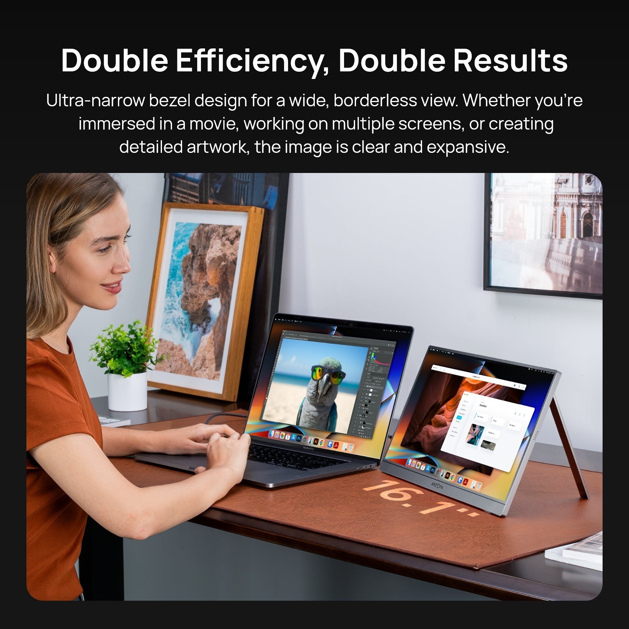 ARZOPA Z1C 16,1" Full HD hordozható monitor, 100% sRGB – kép 4