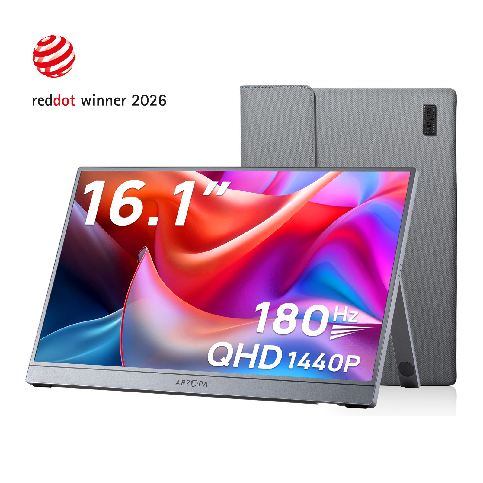 ARZOPA Z3FC 16,1" 2,5K 180 Hz hordozható monitor, védőtokkal – kép 1