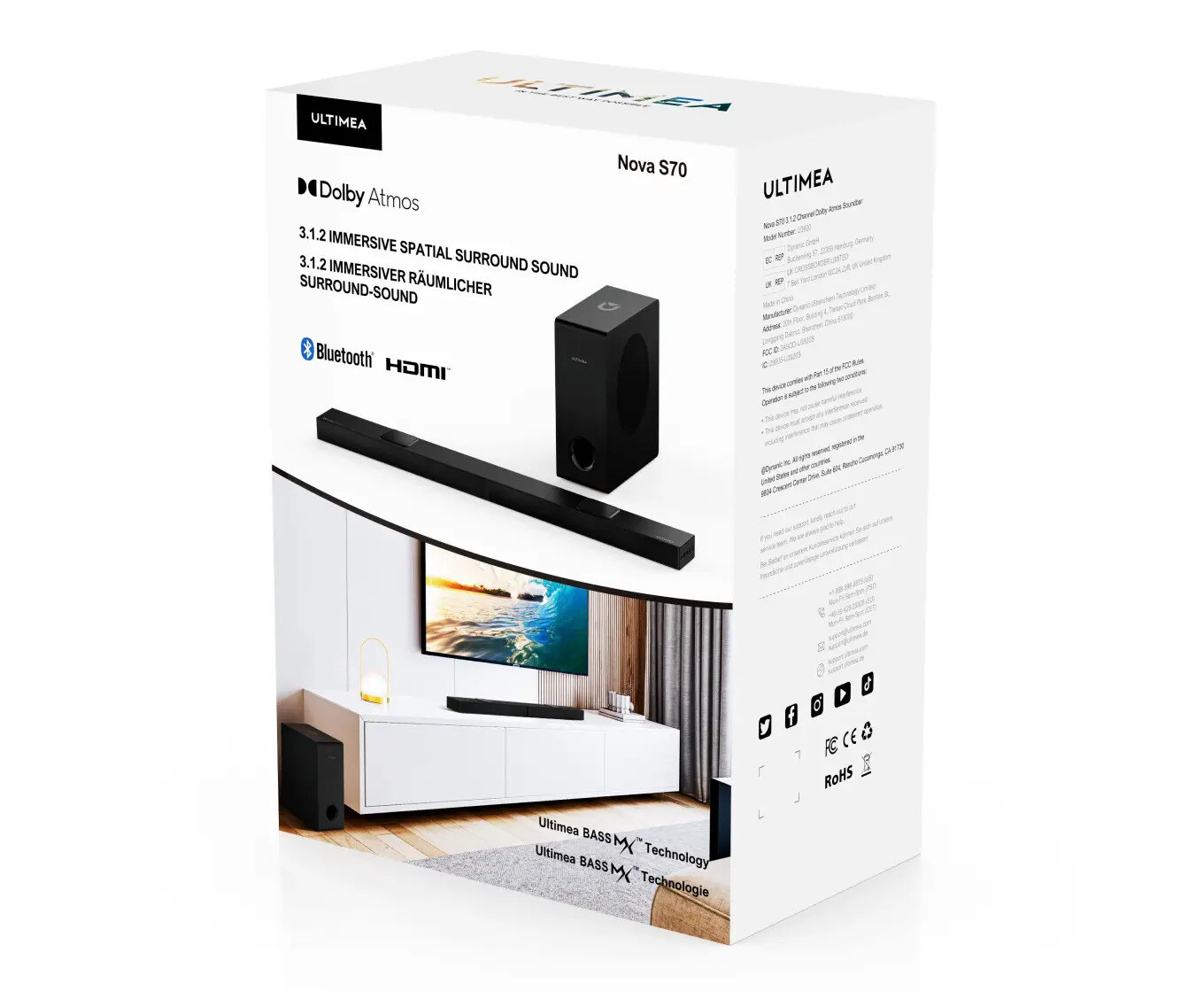 ULTIMEA Nova S70 3.1.2 Dolby Atmos soundbar (U3920) – kép 4