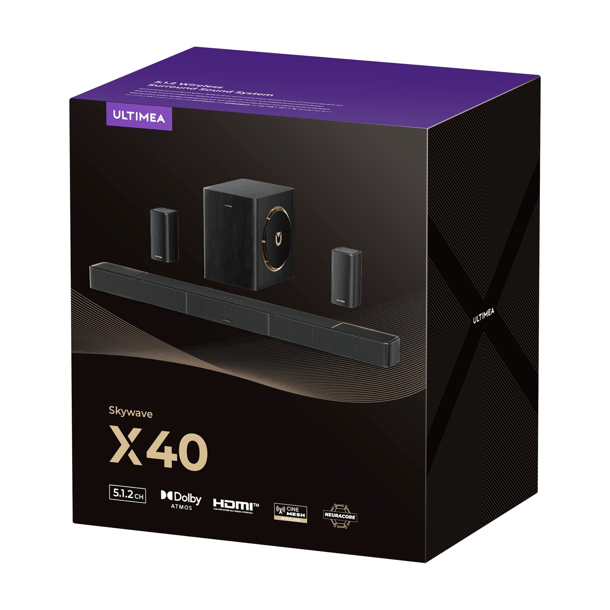 ULTIMEA Skywave X40 5.1.2 Dolby Atmos soundbar (U4124) – kép 5