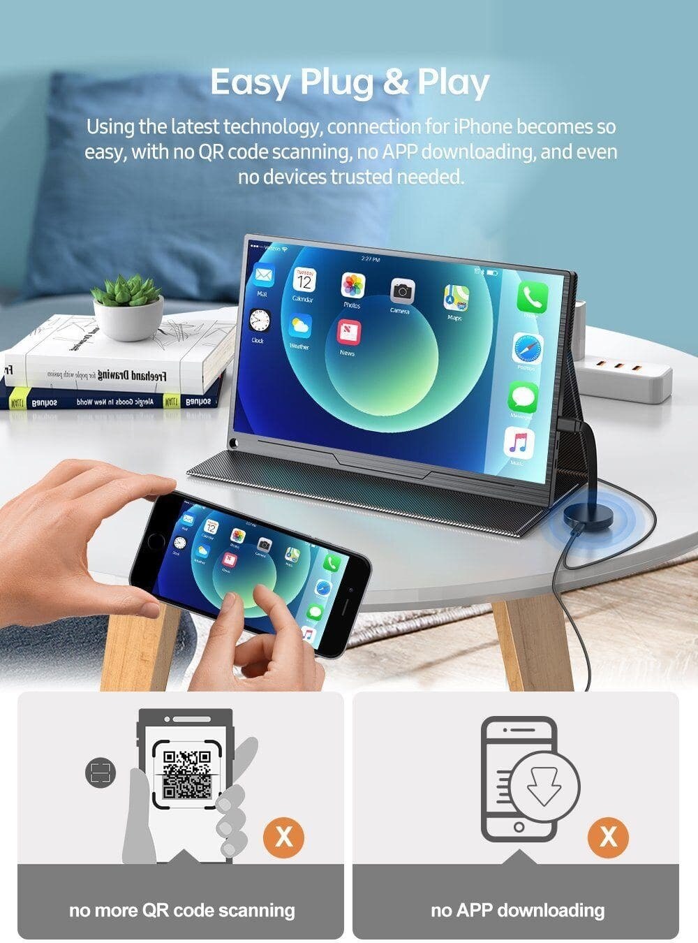 UPERFECT UAdapter CX104 vezeték nélküli HDMI kijelzőadapter (Miracast/AirPlay) – kép 3