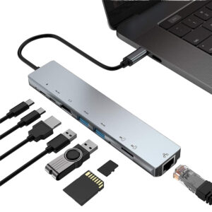 UPERFECT UExtend DM019-8 8 az 1-ben USB-C hub, 4K HDMI, gigabit LAN