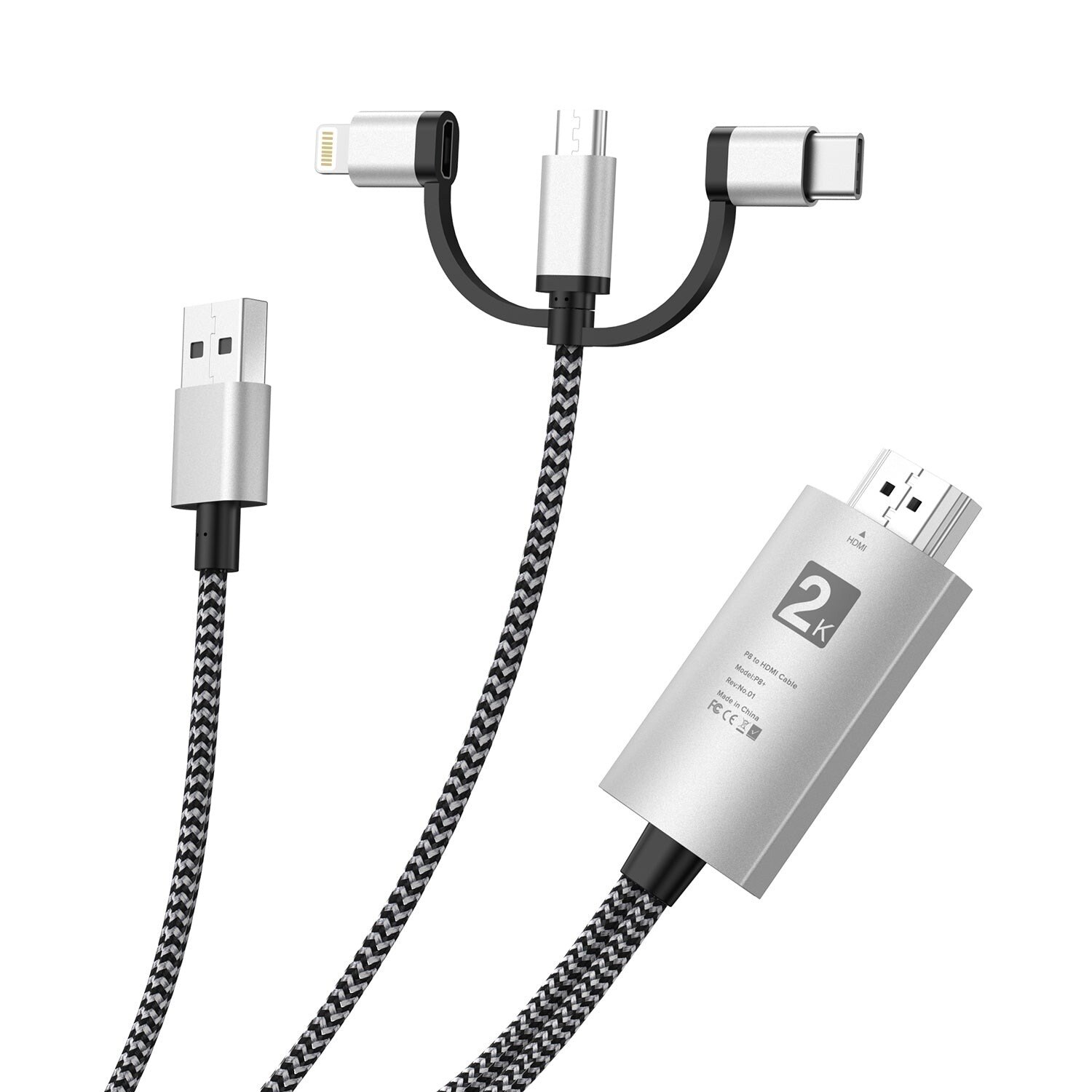 UPERFECT UCable 3 az 1-ben HDMI tükrözőkábel (Lightning, USB-C, micro USB) – kép 1
