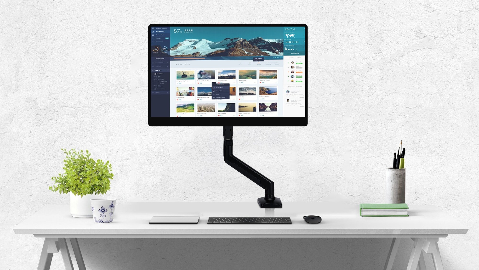 UPERFECT UStand S218-D5 gázrugós monitorkar, 13–32" – kép 5