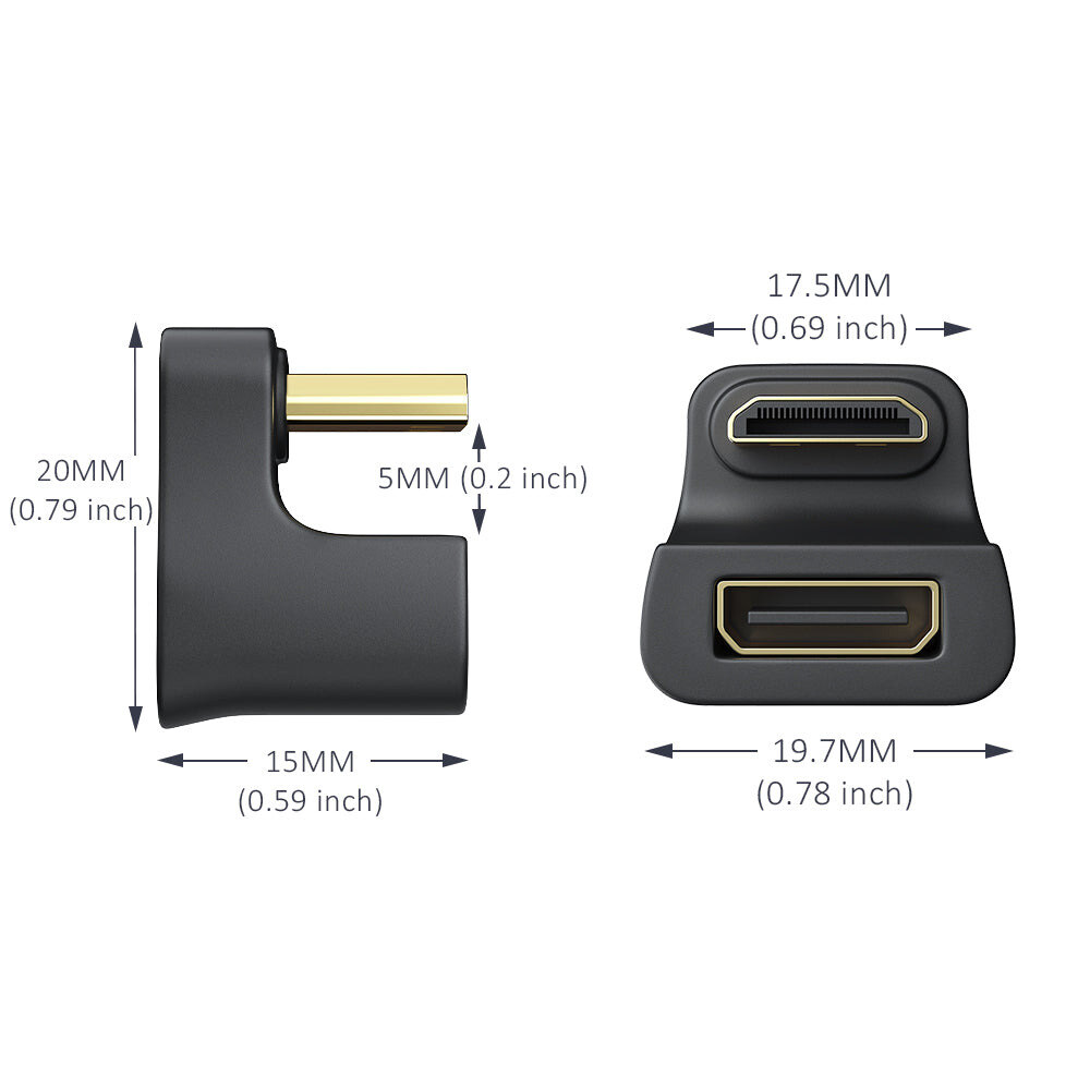 UPERFECT UAdapter HDMI 2.1 U-alakú szögadapter, 8K 60 Hz – kép 4