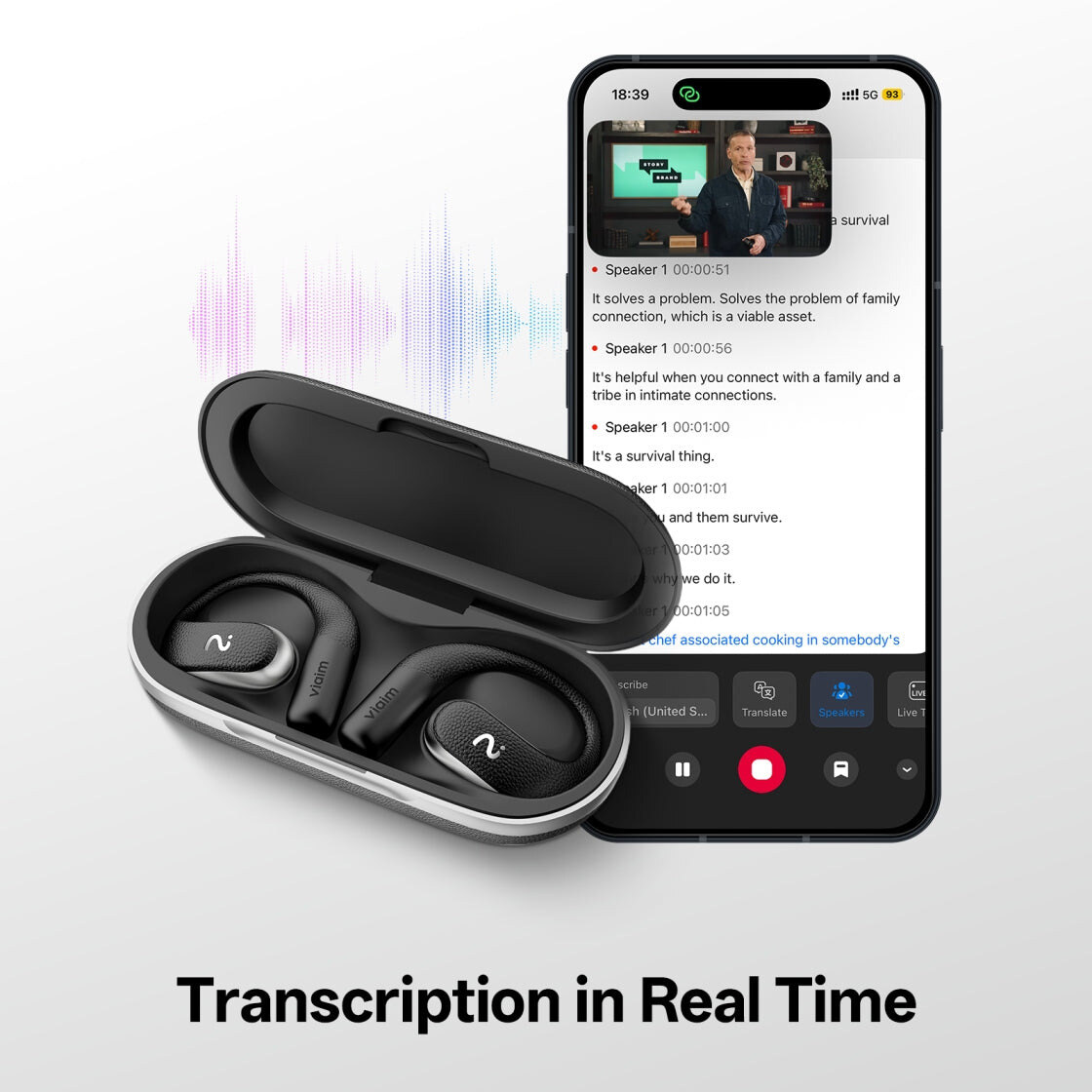 Viaim OpenNote open-ear AI jegyzetelő fülhallgató – kép 2
