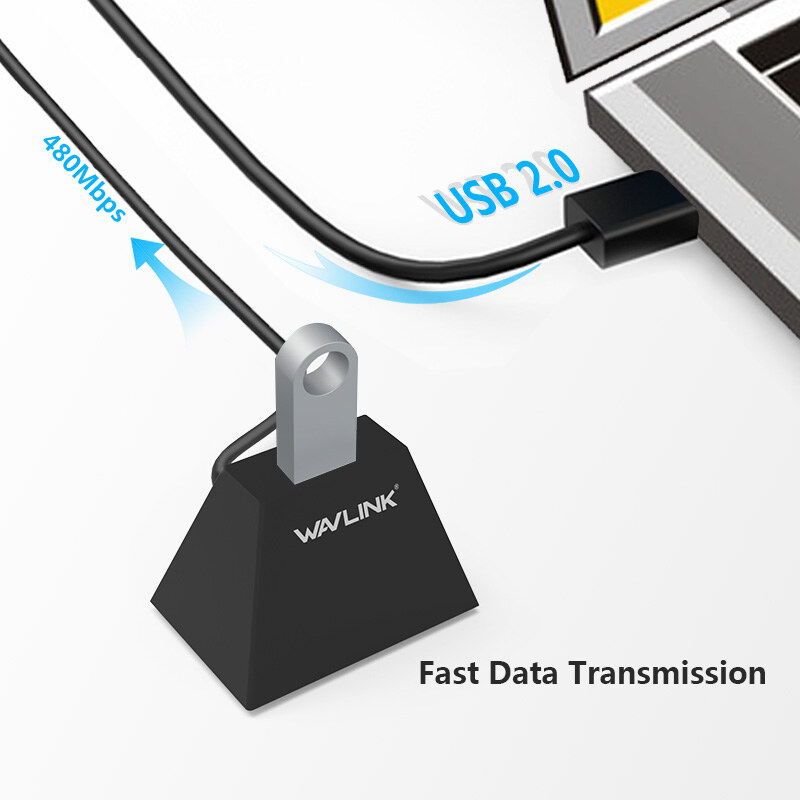Wavlink CAU2D1 / CAU2D2 USB 2.0 asztali dokk, beépített hosszabbító kábellel – kép 2