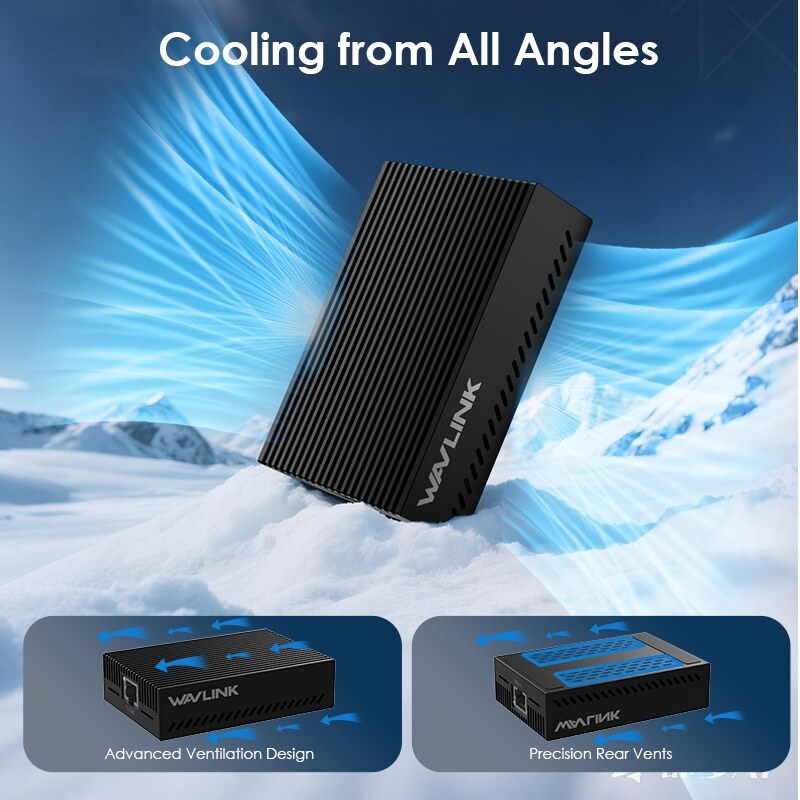 Wavlink NWU342G 10G Ethernet adapter Thunderbolt 3/4/5 és USB4 portra, 40 Gbps kábellel, fekete – kép 3