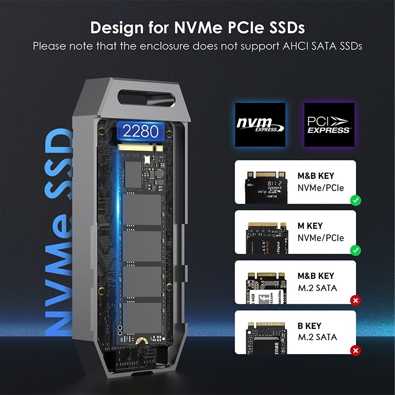 Wavlink RapidFire U41F USB4 M.2 NVMe SSD ház, 40 Gbps, alumínium – kép 4