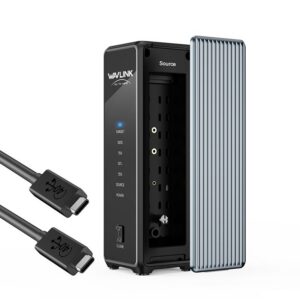 Wavlink RapidFire U4D USB4 dupla M.2 NVMe SSD ház, offline klónozás, 40 Gbps