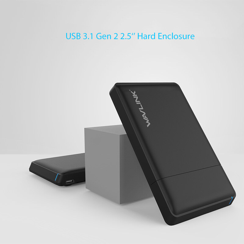 Wavlink ST235C1 USB-C külső HDD/SSD ház, 2,5" SATA, 10 Gbps, fekete – kép 1