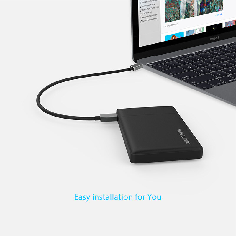 Wavlink ST235C1 USB-C külső HDD/SSD ház, 2,5" SATA, 10 Gbps, fekete – kép 4