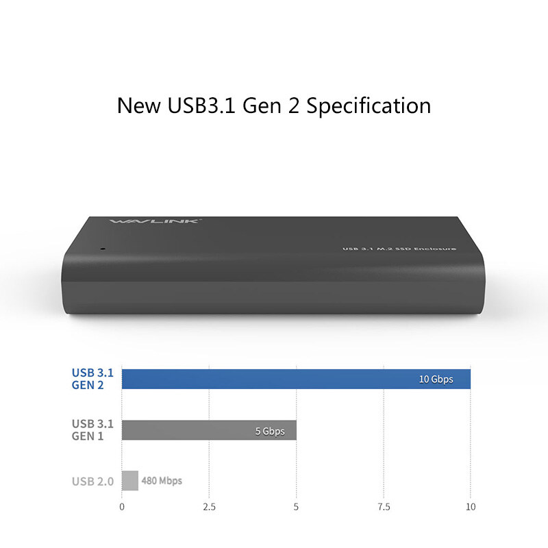 Wavlink ST236C USB-C M.2 SATA SSD ház, 10 Gbps, alumínium – kép 2