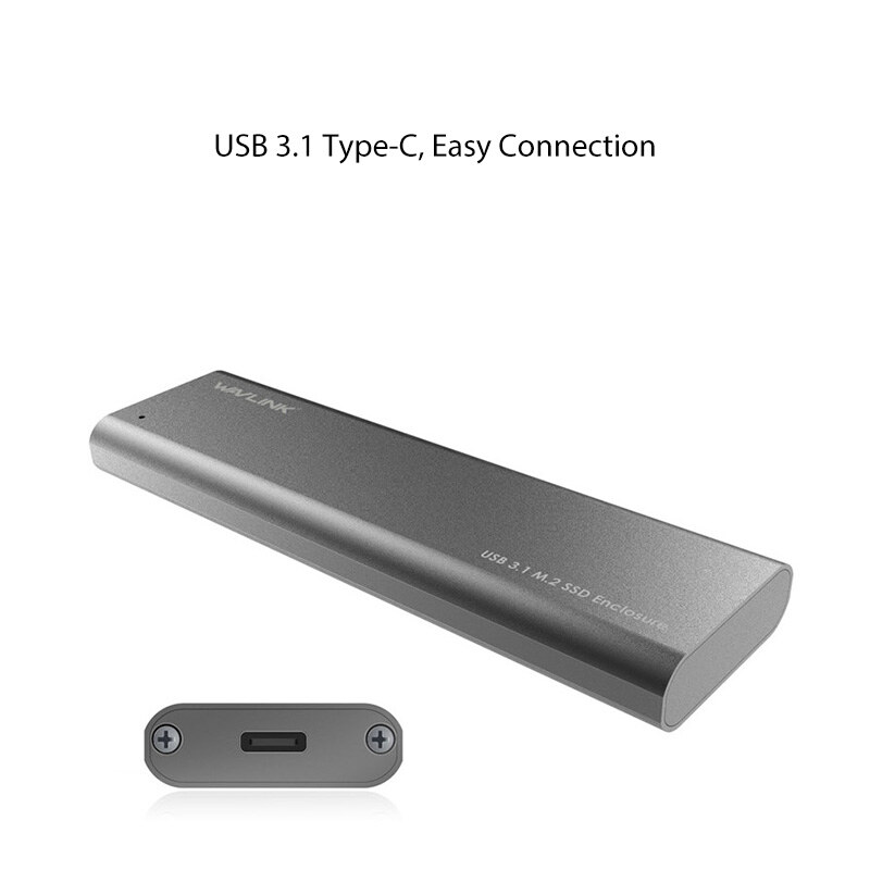Wavlink ST237C USB-C M.2 SATA SSD ház, 10 Gbps, alumínium – kép 1