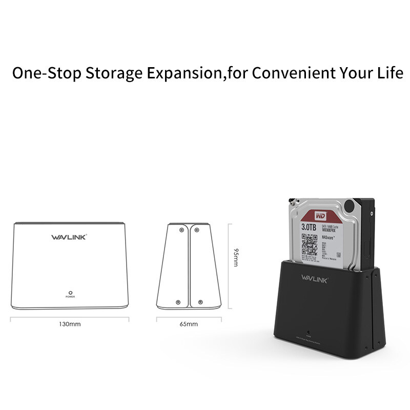 Wavlink ST333UC USB-C egyhelyes HDD/SSD dokkoló, 2,5"/3,5" SATA – kép 1