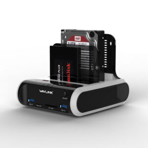 Wavlink ST336A USB 3.0 kétpozíciós HDD dokkoló, klónozás, kártyaolvasó, hub, fekete