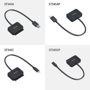 Wavlink ST345 USB 3.0 – SATA III átalakító 2,5"/3,5" meghajtókhoz, USB-A/USB-C
