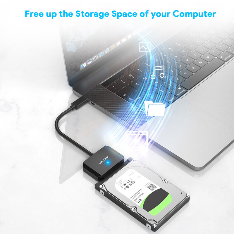 Wavlink ST345CP USB-C – SATA III átalakító kábel, 2,5"/3,5", tápegységgel – kép 3