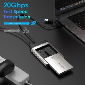 Wavlink ST348 USB-C dupla M.2 NVMe SSD ház, offline klón, 20 Gbps