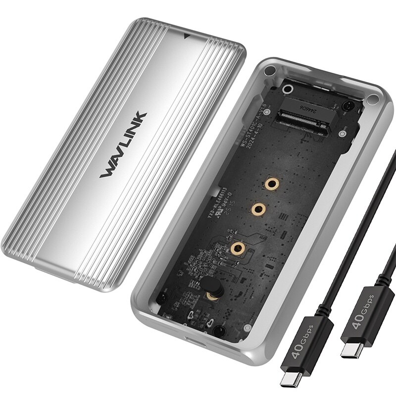 Wavlink ST406C USB4 M.2 NVMe SSD ház, 40 Gbps, ventilátoros hűtés – kép 1
