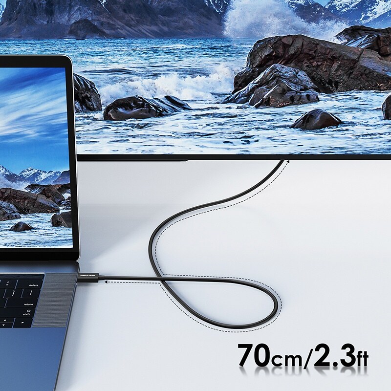 Wavlink T4C7P Thunderbolt 4 kábel, 0,7 m, 40 Gbps, 100 W – kép 4