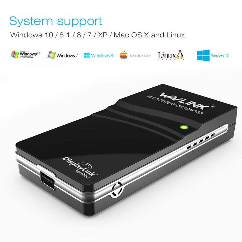 Wavlink UG17D1 USB 2.0 DVI adapter, 1080p, VGA/HDMI átalakítóval – kép 1