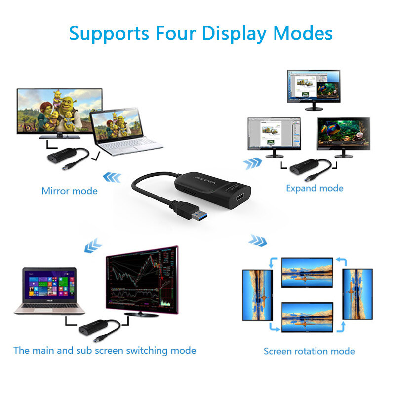Wavlink UG3501H USB 3.0 HDMI adapter, 2048×1152, audióval – kép 4