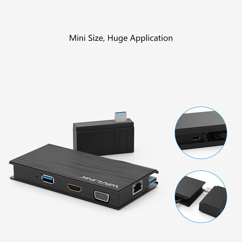 Wavlink UG39DH2 USB 3.0 mini dokkoló, HDMI + VGA, Gigabit LAN – kép 2