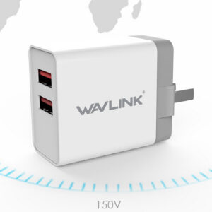 Wavlink UH1022P 2 portos usb fali töltő, max. 12 W