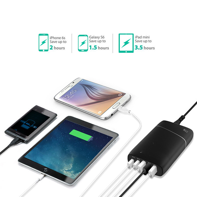 Wavlink UH1051PC2 5 portos usb töltőállomás, 45 W, 3 USB-A + 2 USB-C – kép 3