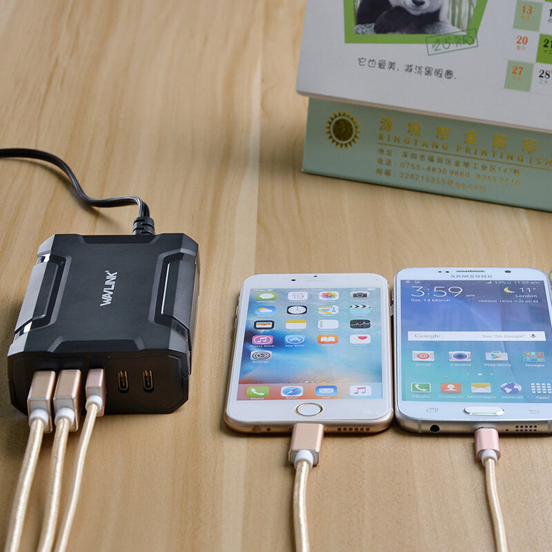 Wavlink UH1052PC2 5 portos usb töltőállomás, 45 W, 3 USB-A + 2 USB-C – kép 4