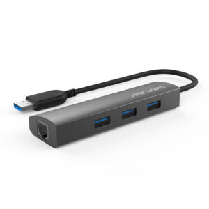 Wavlink UH3031G USB 3.0 hub, 3 portos, Gigabit Ethernettel, alumínium
