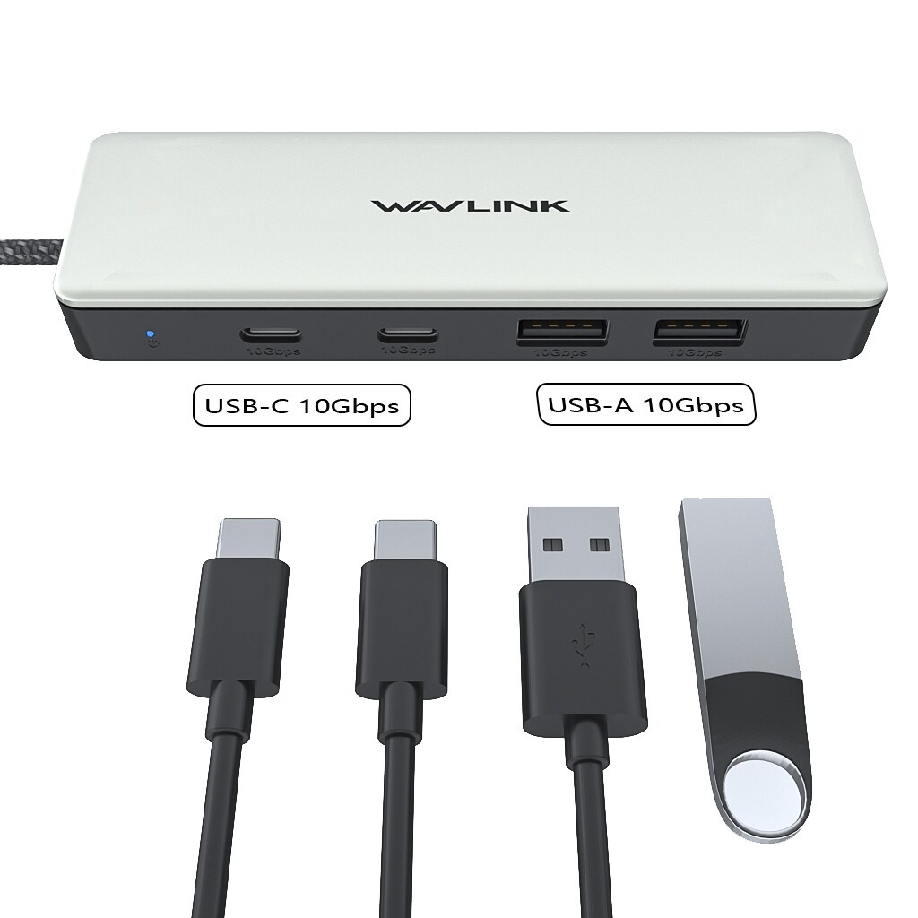 Wavlink UH30420 USB-C 3.2 Gen2 hub, 2 x USB-C + 2 x USB-A, 10 Gbps – kép 4