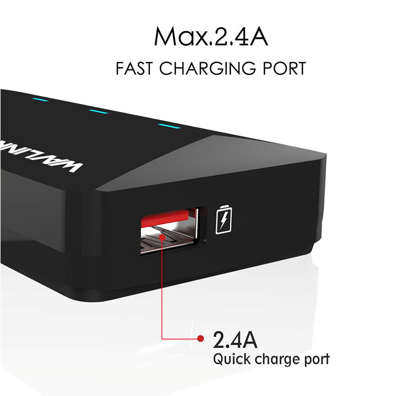 Wavlink UH3042P1 USB 3.0 hub, 4 portos, gyorstöltő porttal, 12 V tápegységgel – kép 3