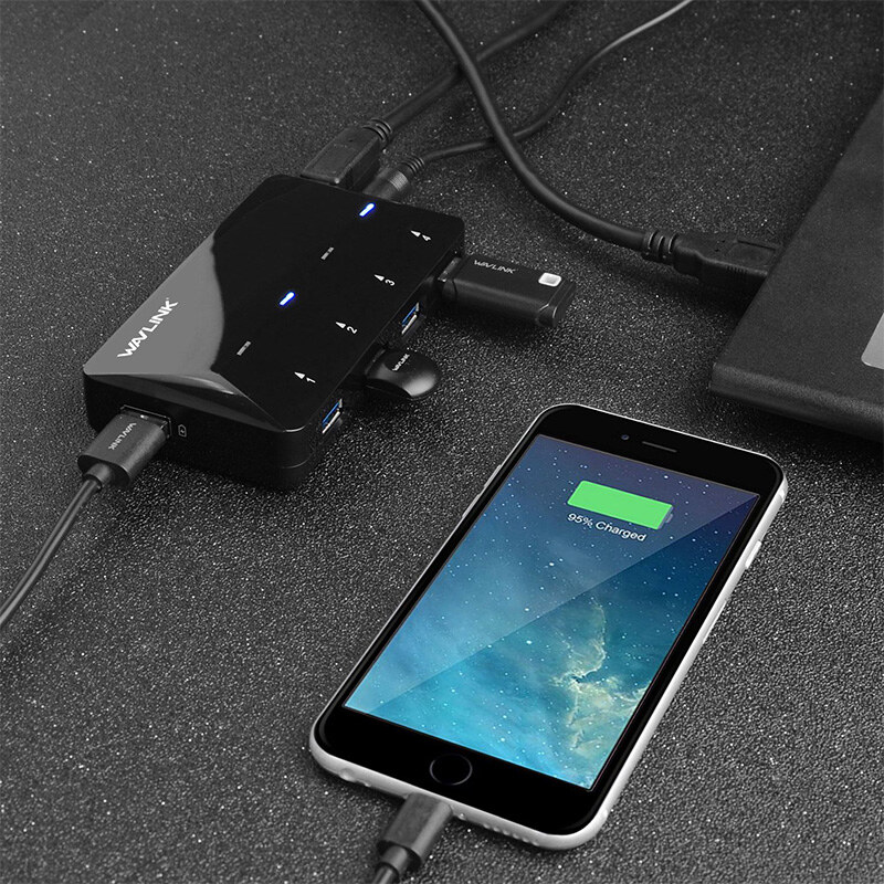 Wavlink UH3042P1 USB 3.0 hub, 4 portos, gyorstöltő porttal, 12 V tápegységgel – kép 4