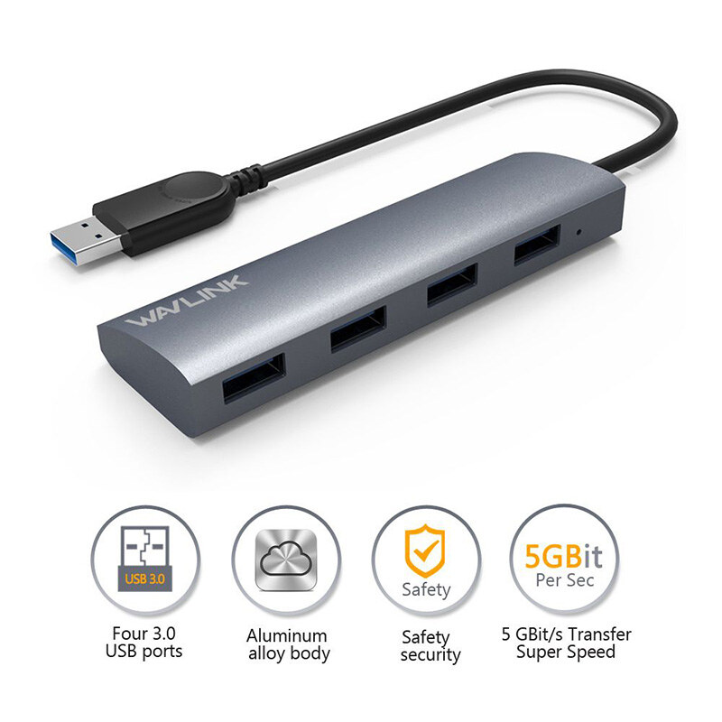 Wavlink UH3047 USB 3.0 hub, 4 portos, alumínium – kép 1