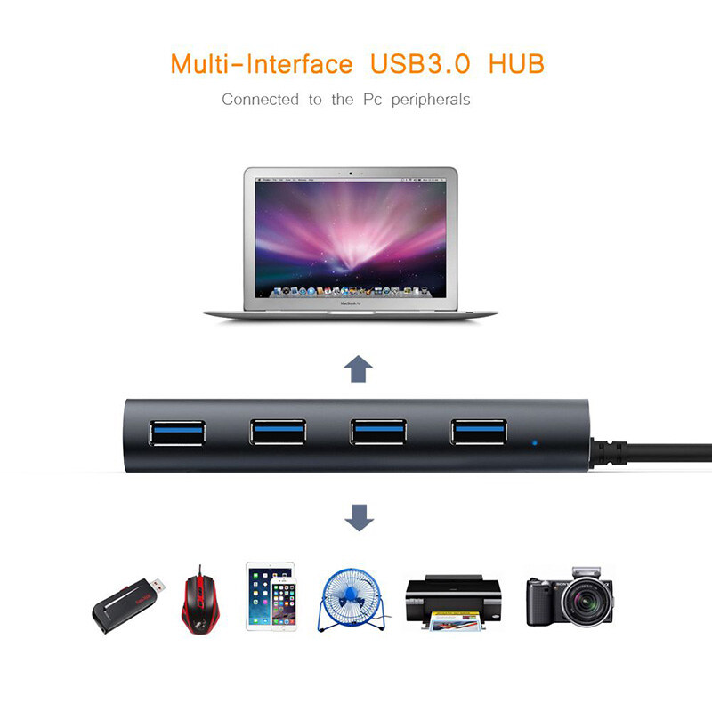 Wavlink UH3047 USB 3.0 hub, 4 portos, alumínium – kép 4