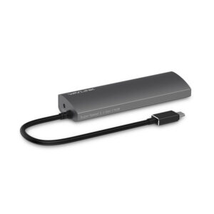 Wavlink UH3047C1 USB 3.0 hub, 3 x USB-A + USB-C, alumínium, ezüst