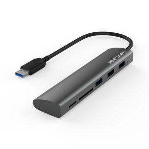 Wavlink UH3047R USB 3.0 hub, 3 portos, SD és microSD kártyaolvasóval, alumínium