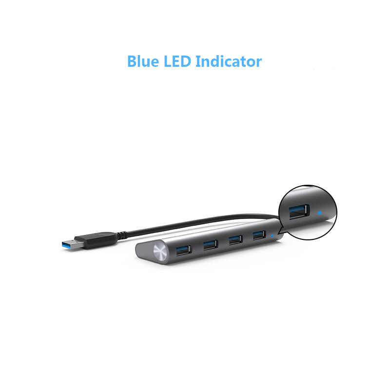 Wavlink UH3048 USB 3.0 hub, 4 portos, alumínium, ezüst – kép 2