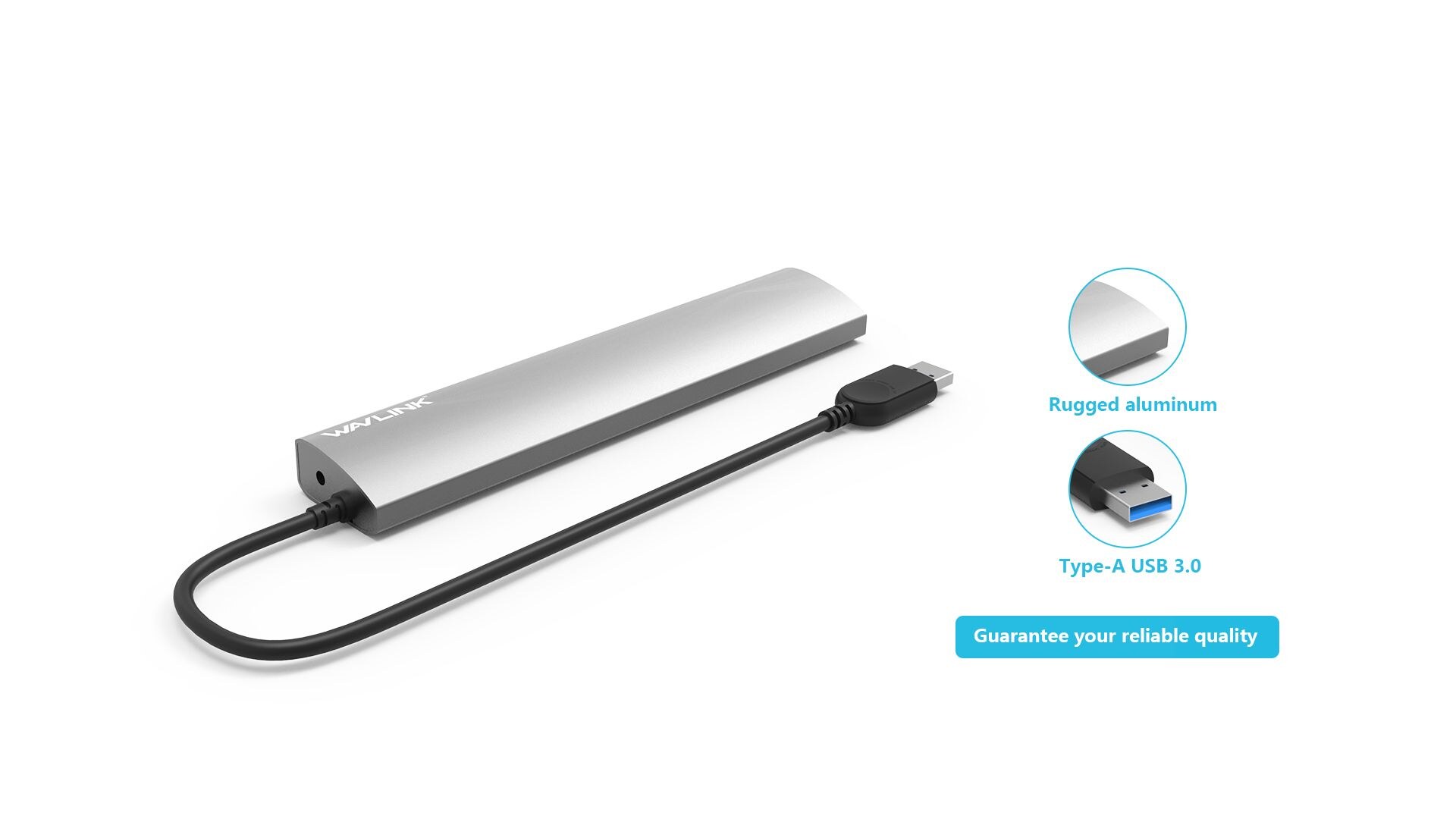 Wavlink UH3074 USB 3.0 hub, 7 portos, alumínium – kép 4