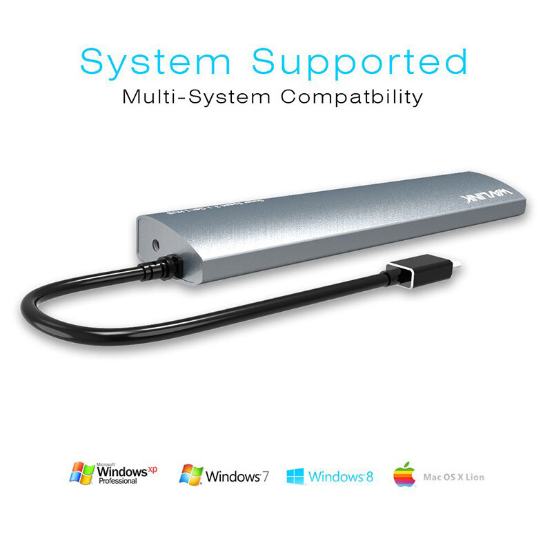 Wavlink UH3074C USB-C – 7 portos USB 3.0 hub, alumínium – kép 2