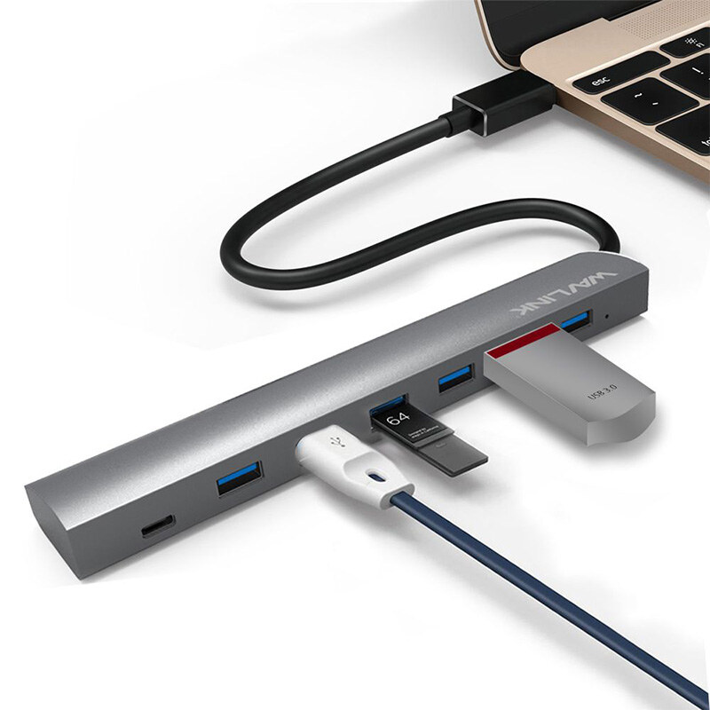 Wavlink UH3074C1 USB-C hub, 7 portos, USB 3.1, alumínium – kép 4