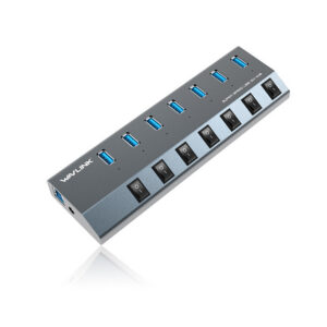 Wavlink UH3076 USB 3.0 hub, 7 portos, portonkénti kapcsolóval