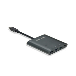 Wavlink UHP3401 USB-C hub, 4 portos, PD töltéssel, alumínium, asztroszürke