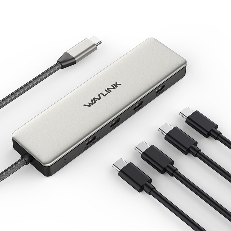Wavlink UHP3411 USB-C hub, 4 x USB-C, 10 Gbps, 100 W PD – kép 3