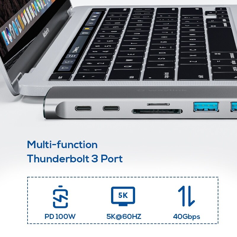 Wavlink UHP507 USB-C hub, USB 3.0, HDMI 4K, kártyaolvasó – kép 3