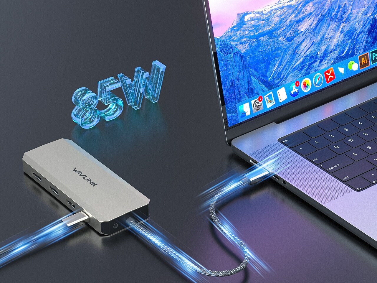 Wavlink UMD306 USB-C 12 az 1-ben dokkoló, tripla kijelző, 8K, 2,5 GbE, 85 W PD – kép 5
