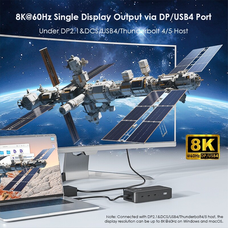 Wavlink UMD4406 USB4 dokkoló, 7 az 1-ben, 8K, 40 Gbps, M.2 NVMe SSD-házzal – kép 3